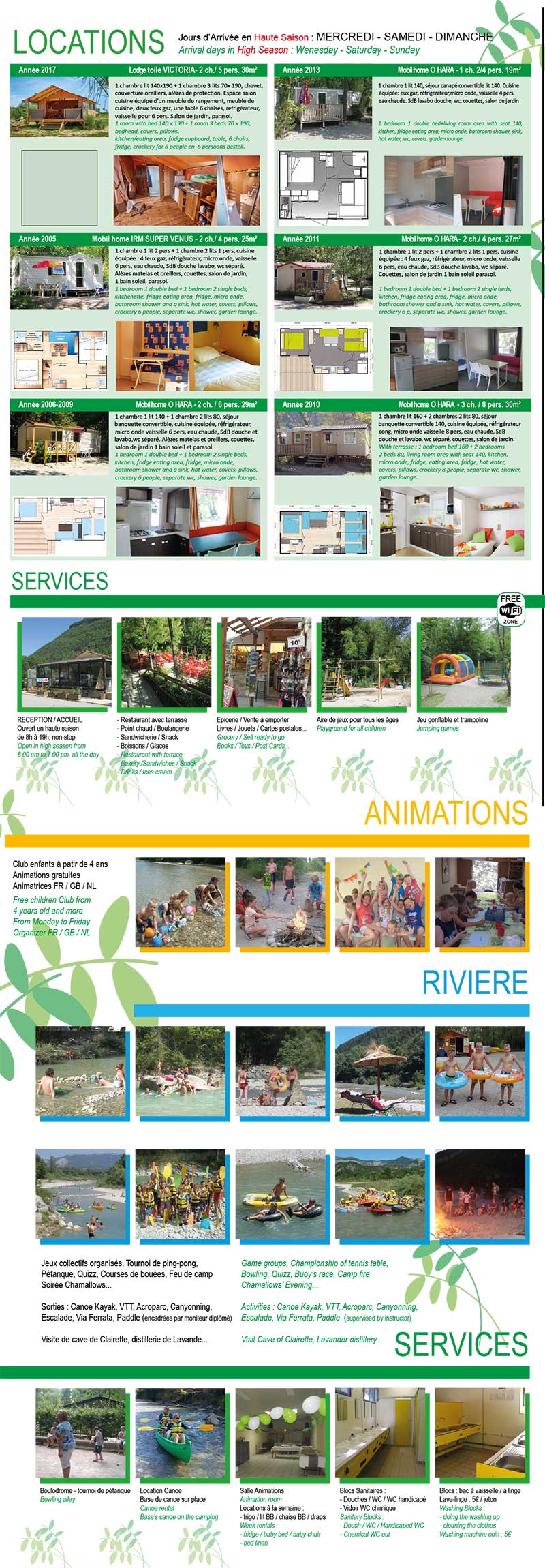 Brochure camping Acacias Drôme